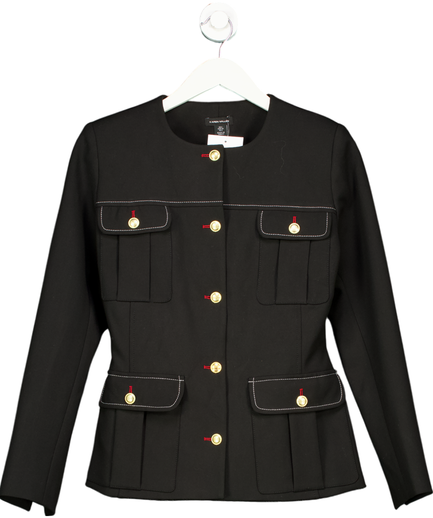Karen Millen Black Tailored Utility Blazer UK 6