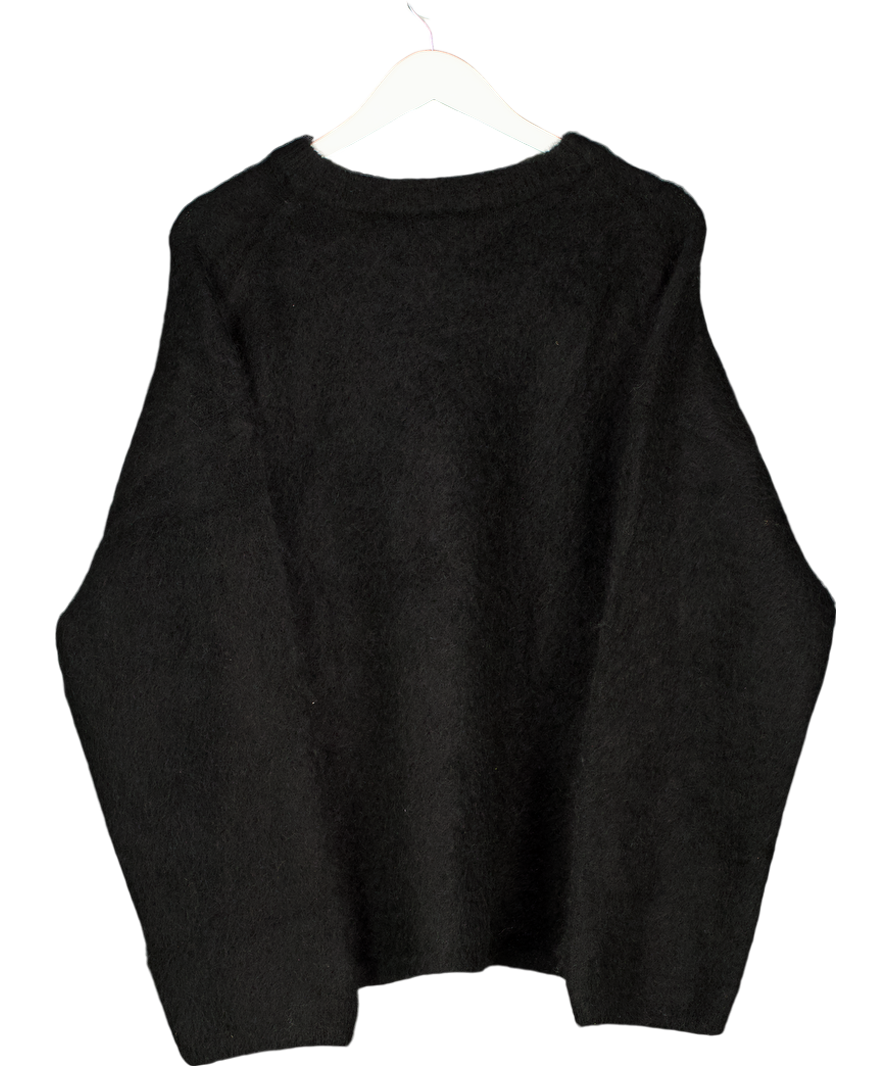 H&M Edition Black Fuzzy Oversized Mohair Blend Jumper UK XL