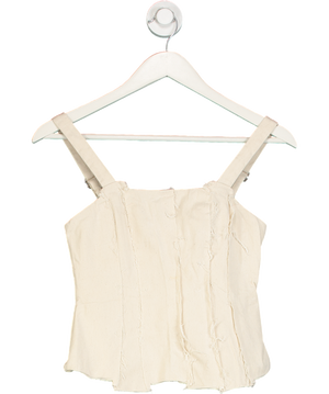 VRG GRL Cream Callie Frayed Top UK 6