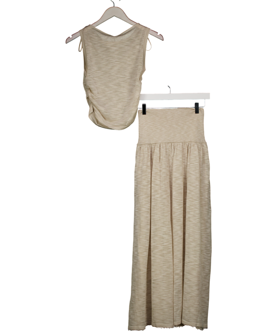 4th & Reckless Beige Nikki Sleeveless Top And Drop Waist Skirt Set UK 8