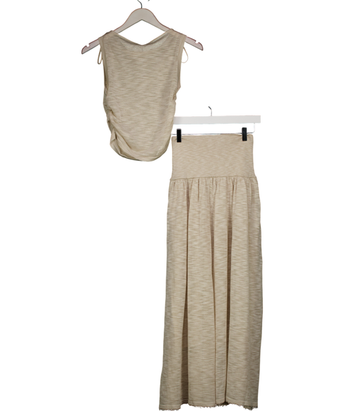 4th & Reckless Beige Nikki Sleeveless Top And Drop Waist Skirt Set UK 8