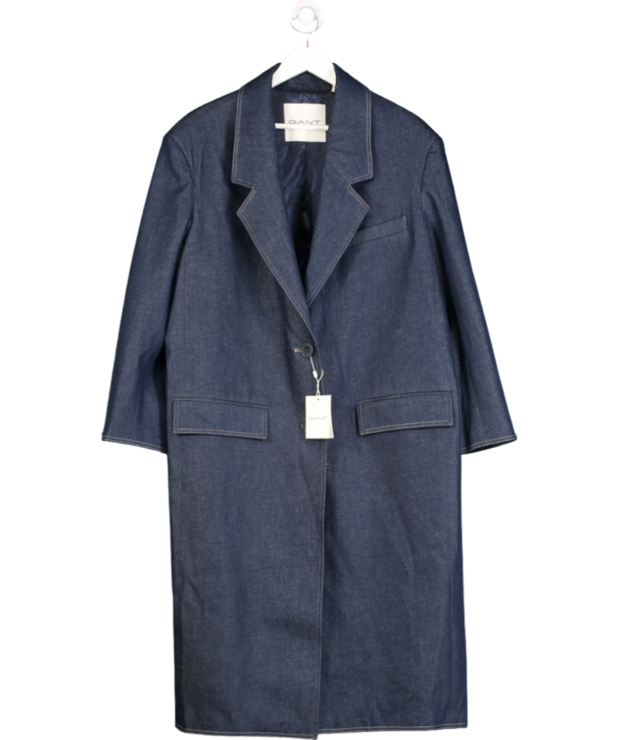 GANT Blue Denim Oversized Overcoat UK L