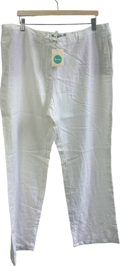 Boden White Linen Trousers UK 20L