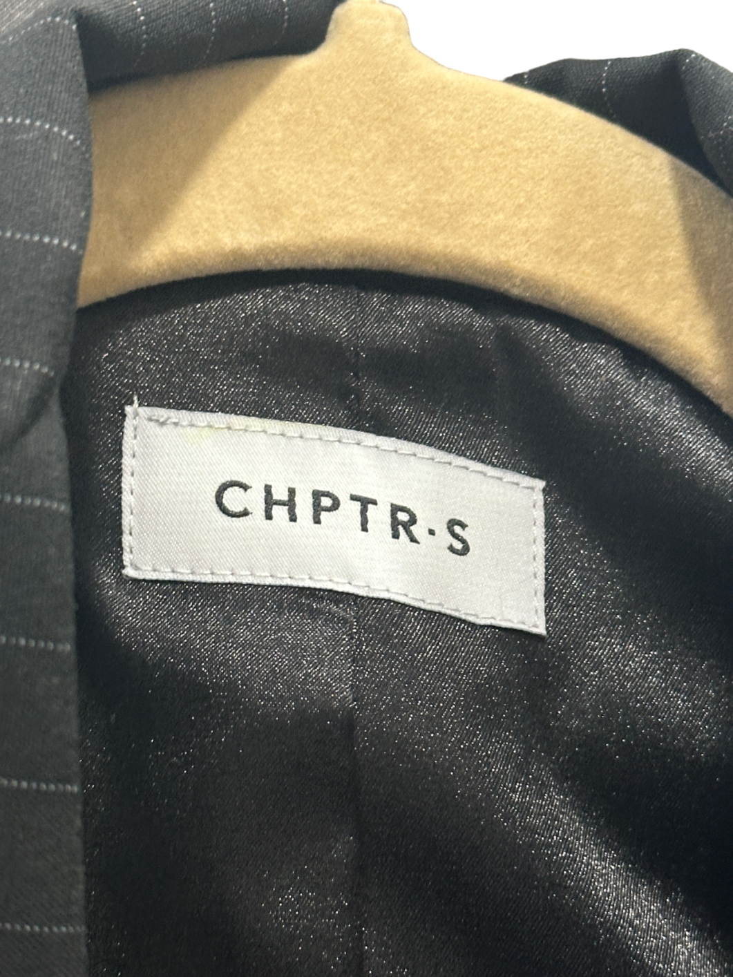 CHPTR-S Black Pinstripe Blazer UK 8