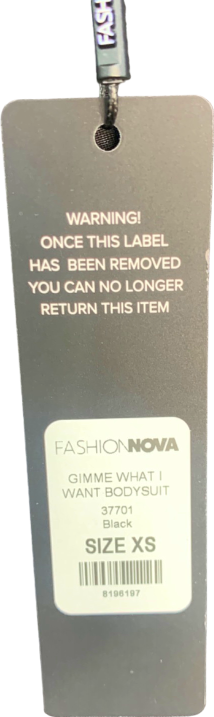 Fashion Nova Black Gimme What I Want Bodysuit XS