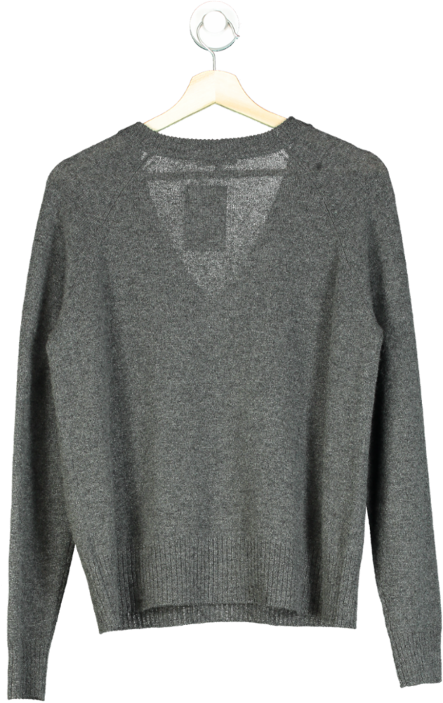 Reformation Grey V-Neck Cashmere Jumper UK M