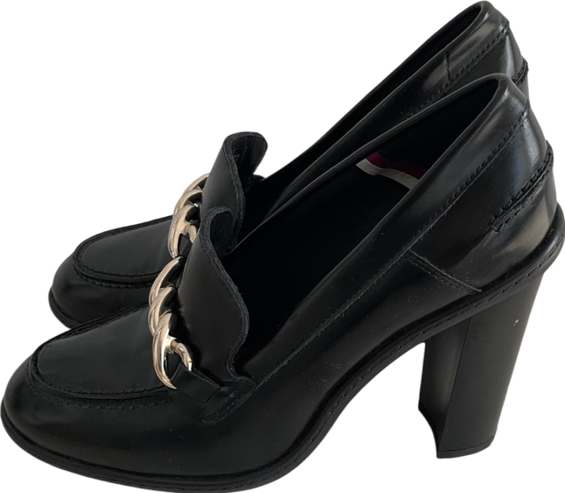 Tommy Hilfiger Black Twist High Heel Loafer UK 7 EU 40 👠