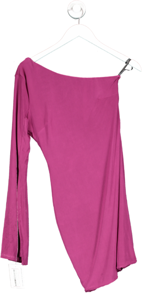 Chi Chi London Purple One-shoulder Long Sleeve Mini Dress UK 6
