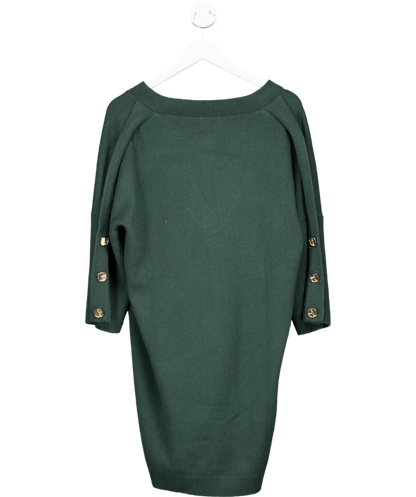 Claudie Pierlot Green Knitted jumper dress with gold button detail  UK 12