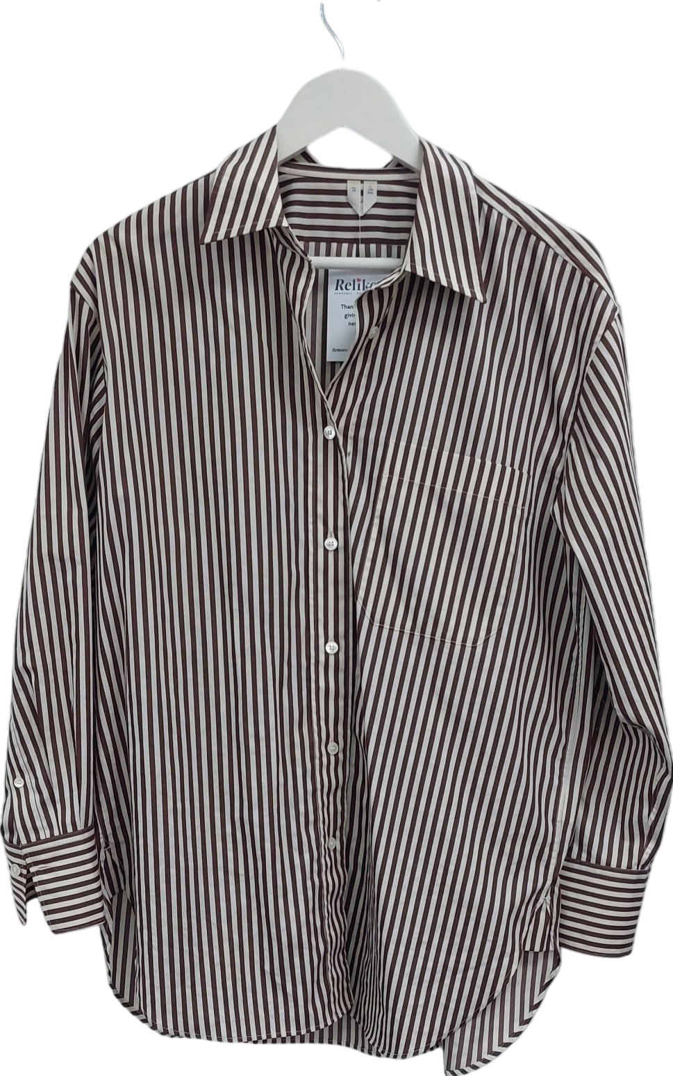Arket Brown Striped Shirt UK 8