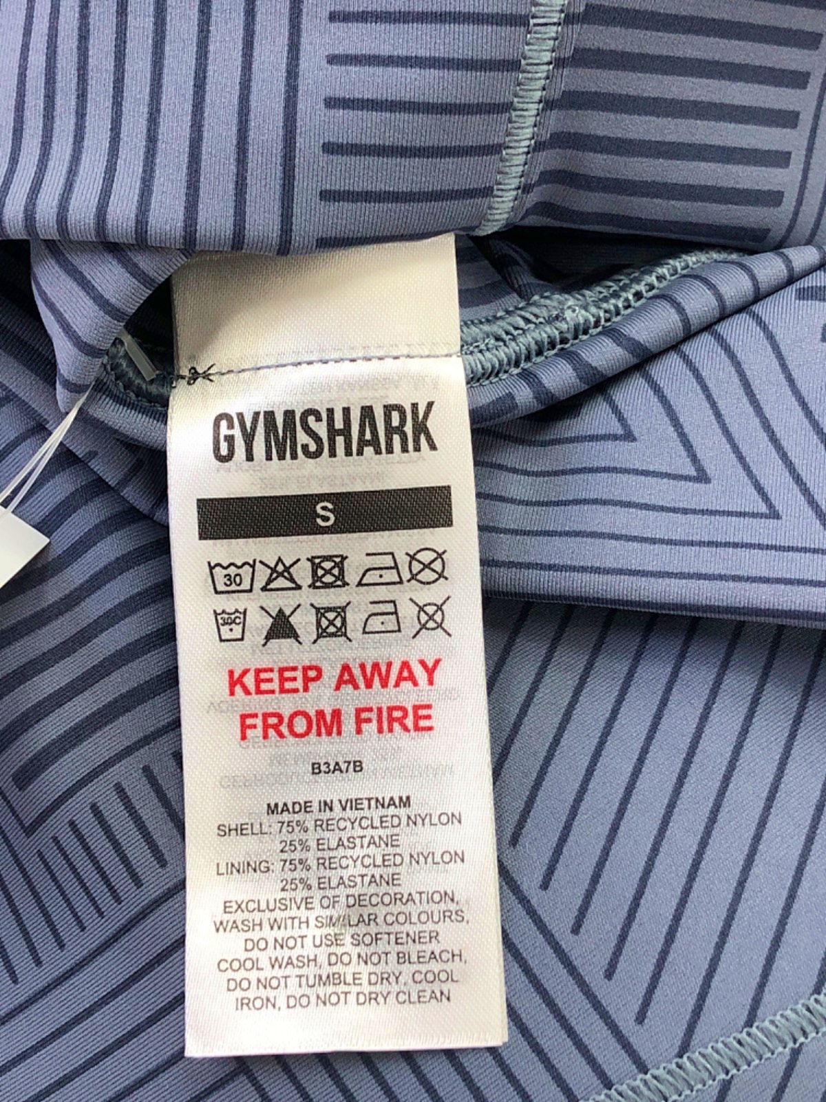 Gymshark Blue Geometric Sports Bra UK S