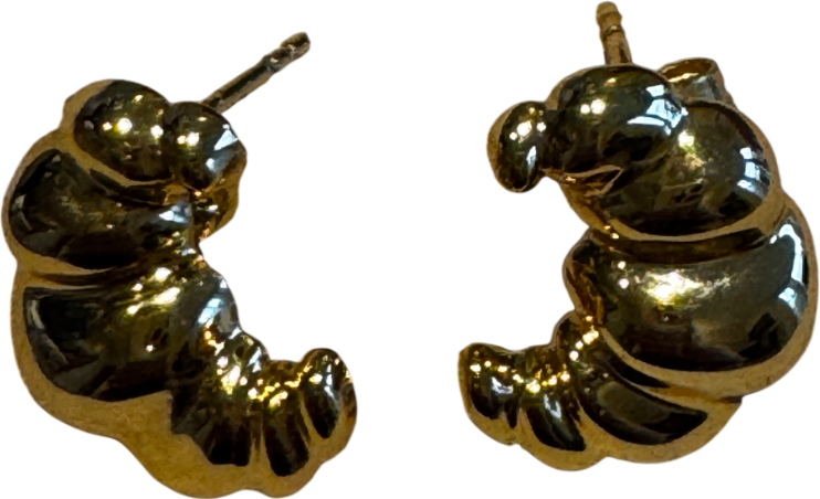 SUIHE 18k Yellow Gold Vermeil Over Sterling Silver Croissant Earrings One Size