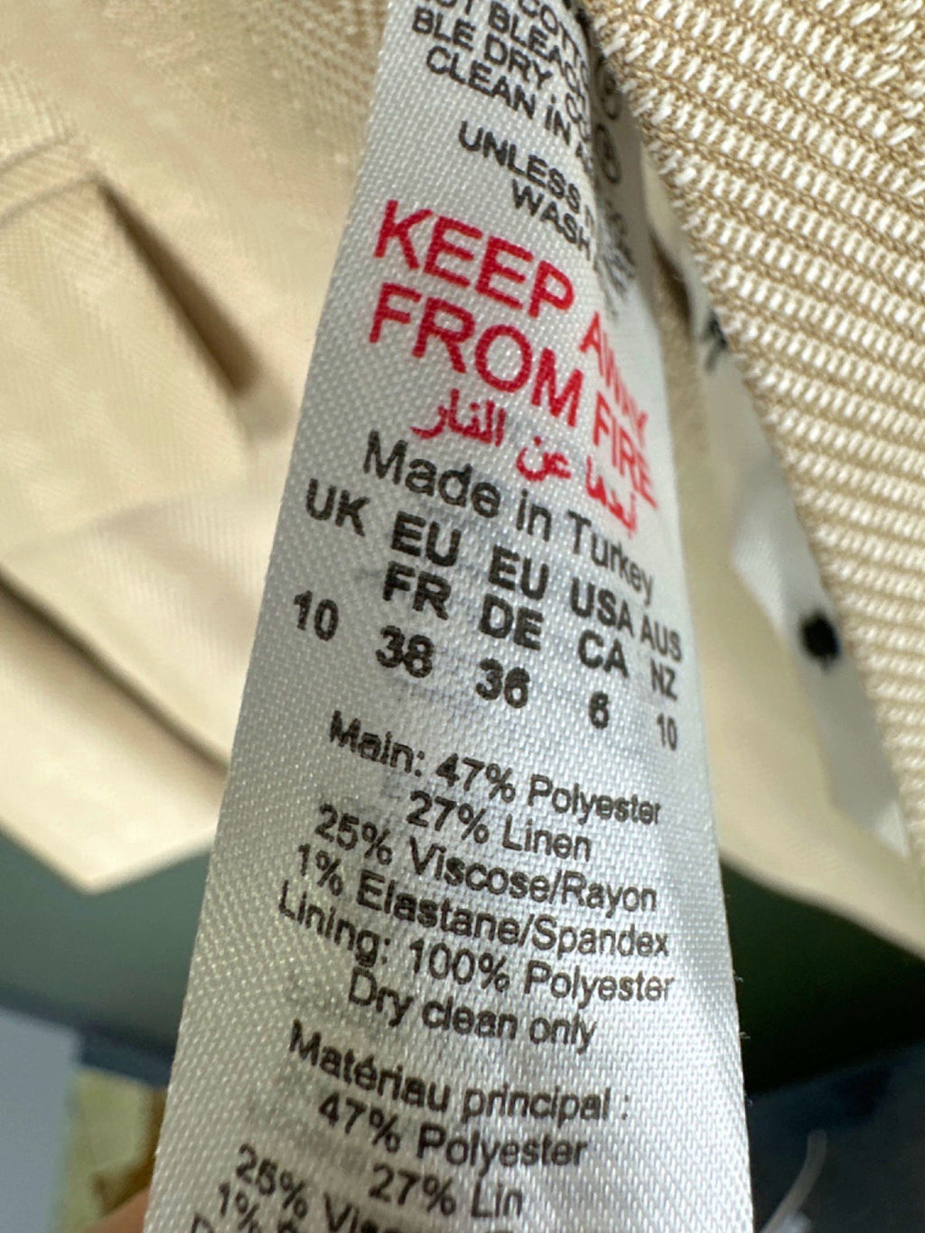 Karen Millen Beige Textured Blazer UK 10