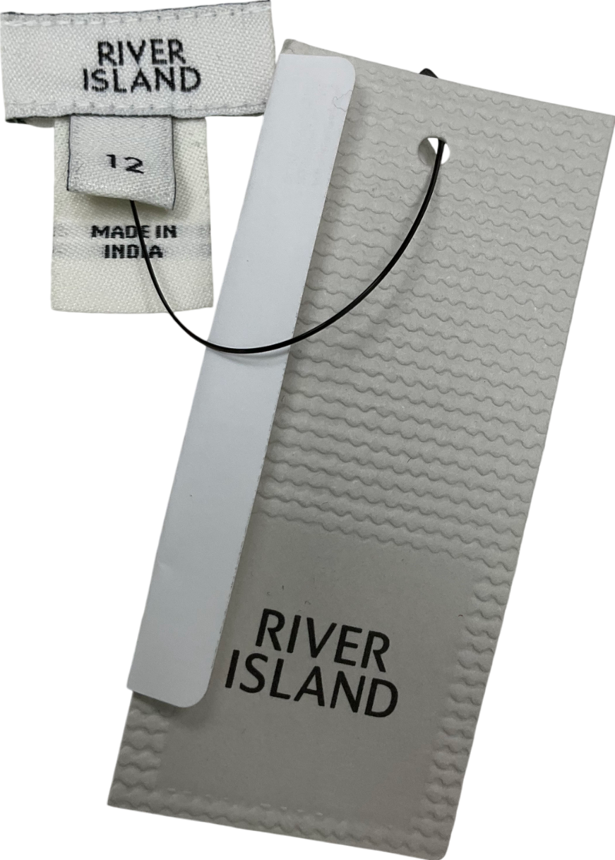 River Island White Button Detail Shirt UK 12