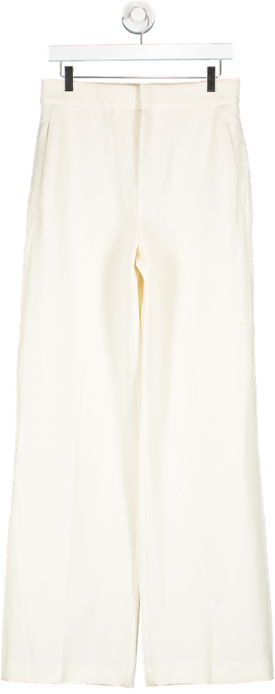 ZARA Cream High Waist Tailored Trousers UK S