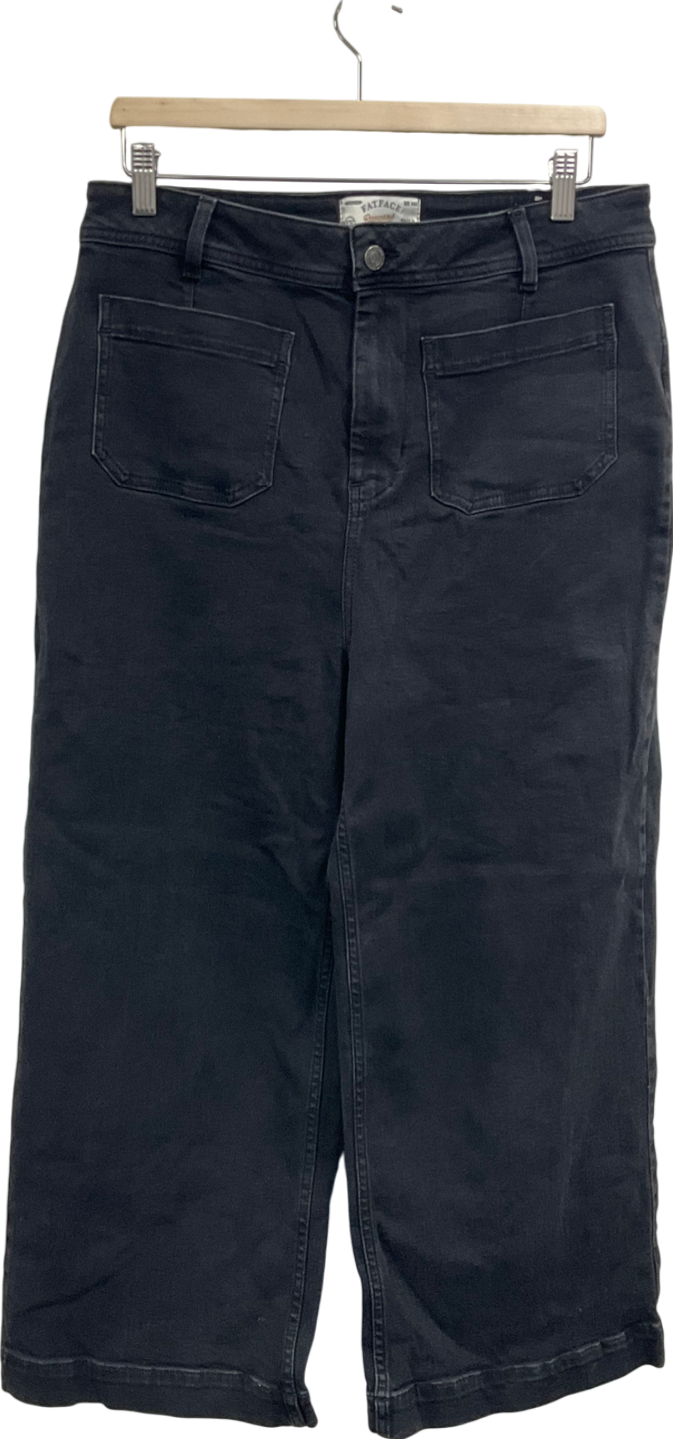 fat face Keswick Charcoal Grey Wide Leg Crop Jeans UK 14