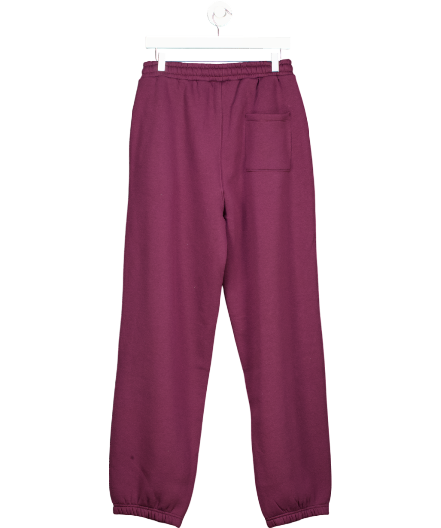 Bo + Tee Purple Brushed Cotton Jersey Mid-rise Relaxed Joggers In Burgundy UK M