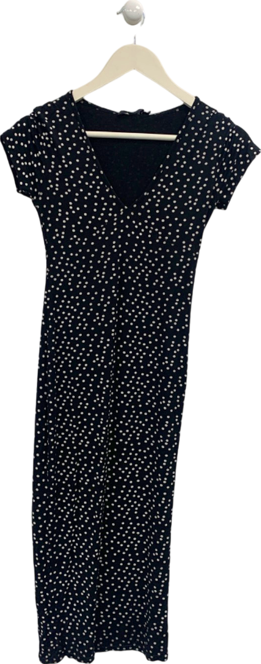 Pretty Little Thing Black Polka Dot Midi Dress UK 8