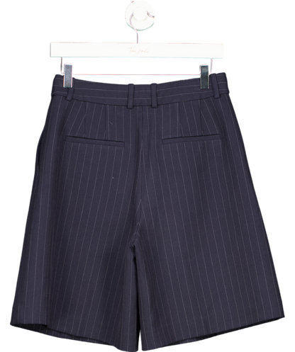 Babaton Blue Pinstripe Bermuda Shorts UK 6