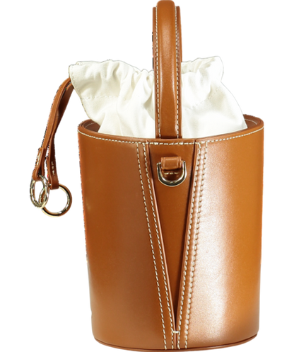 Cafuné Brown Bucket Bag with shoulder strap