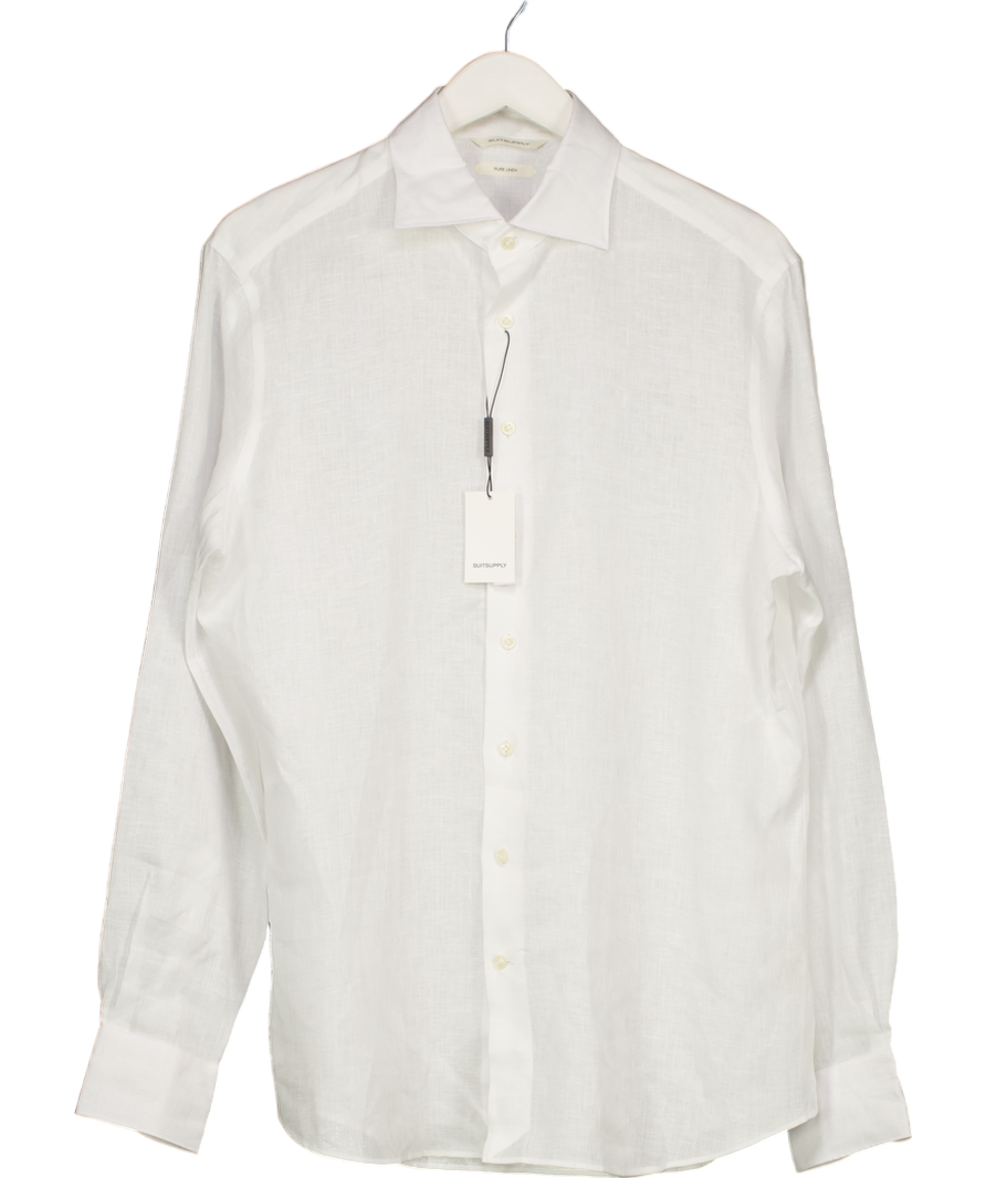 Suit Supply White Pure Linen Shirt UK 40" CHEST