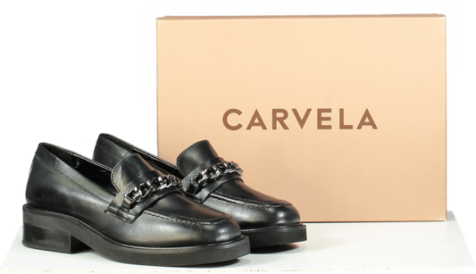 Carvela Black Lock Loafer Leather Casuals UK 3 EU 36