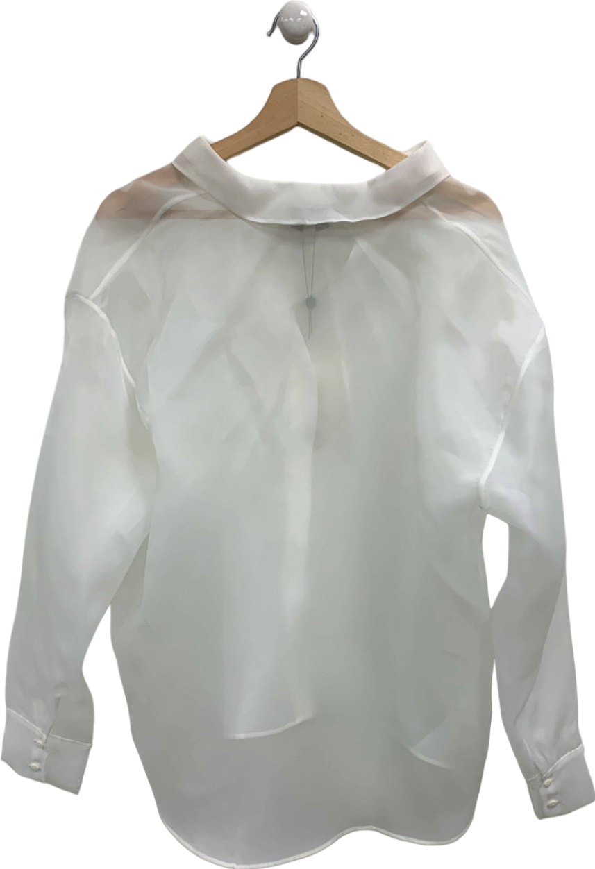 Selezza White Sheer Margot Blouse UK S