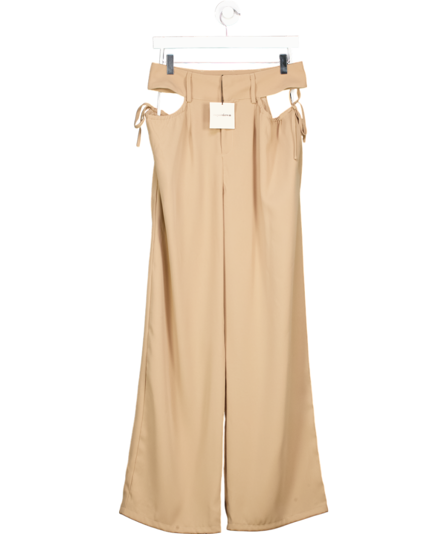 Superdown Beige Benny Cut Out Trousers UK M