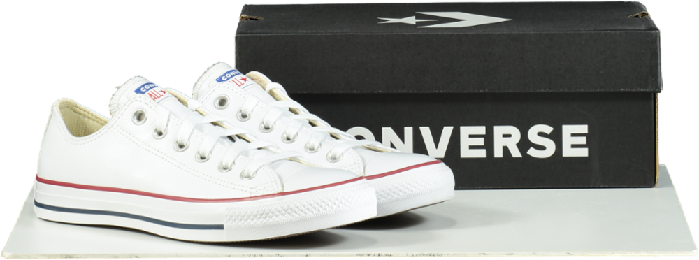 Converse White Chuck Taylor All Star Ox All Leather Trainers UK 5