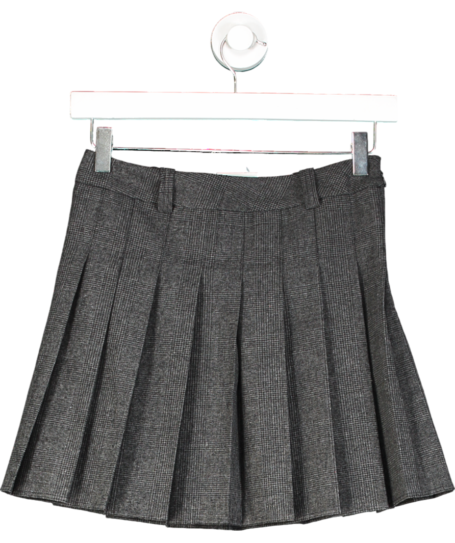 H&M Dark Grey Check Pleated Mini Skirt UK 6
