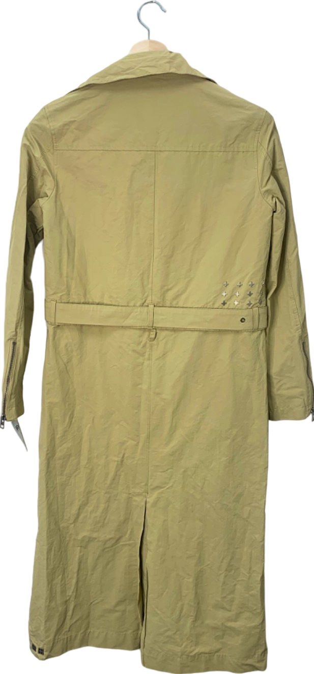 Ksubi Khaki Incognito Biker Trench Coat UK XS