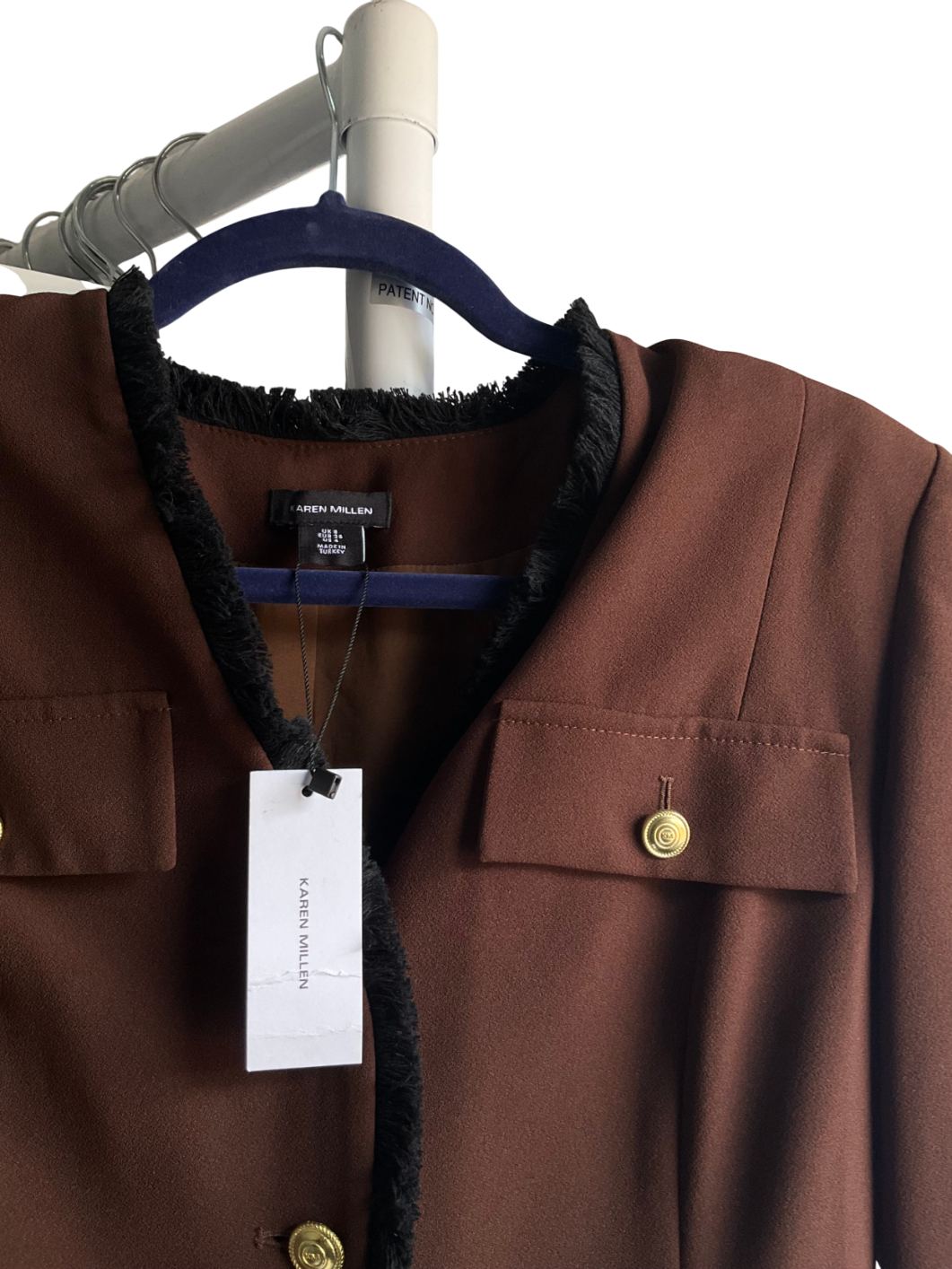 Karen Millen Brown Coffee Tailored Crepe Blazer Jumpsuit UK 8