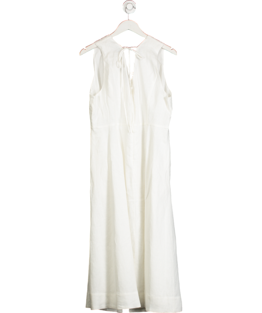 Mint Velvet White Linen Midi Dress UK 18