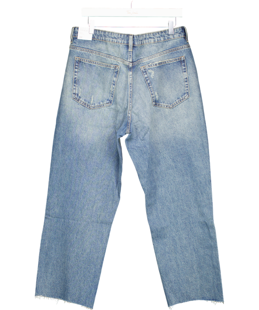MANGO Blue Blanca Straight-fit Cropped Jeans UK 16