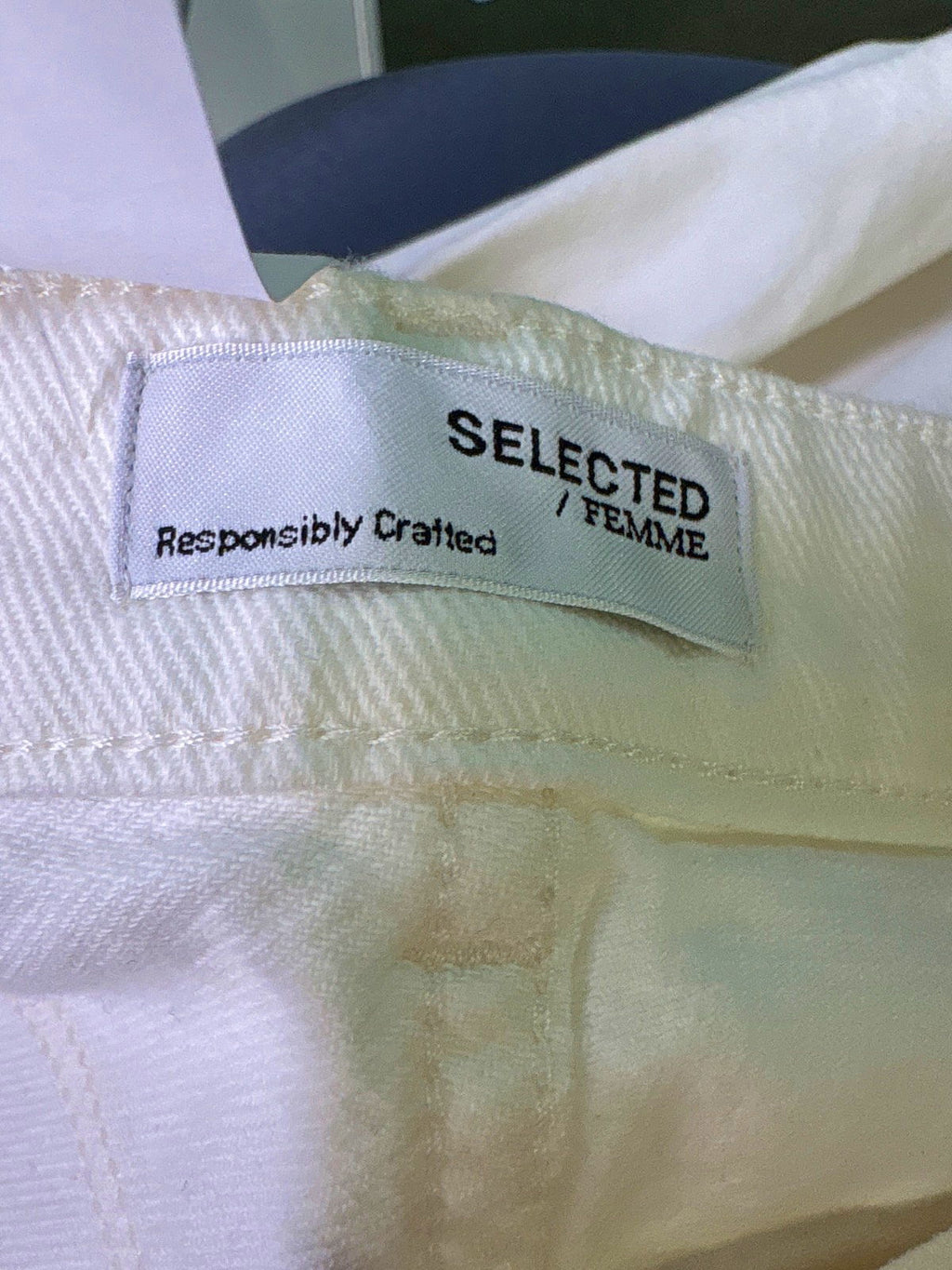 Selected Femme White MW White Bermuda Shorts UK 10