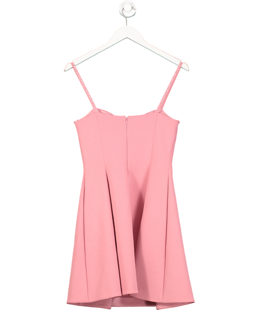 Miu Miu Pink Embellished Bow Front Fit & Flare Mini Dress UK 10