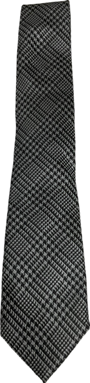 Tom Ford Black Silk Tie Dark Grey/black Patterned One Size