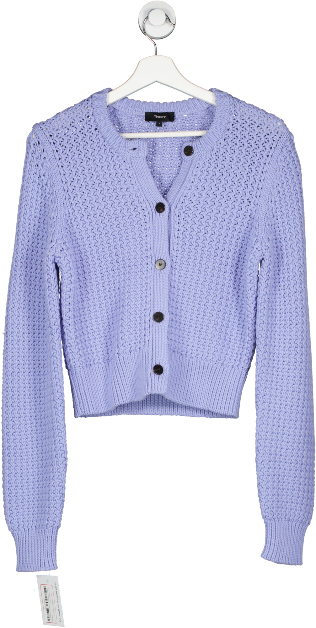 Theory Purple Crewneck Cardigan In Cotton-blend UK 4