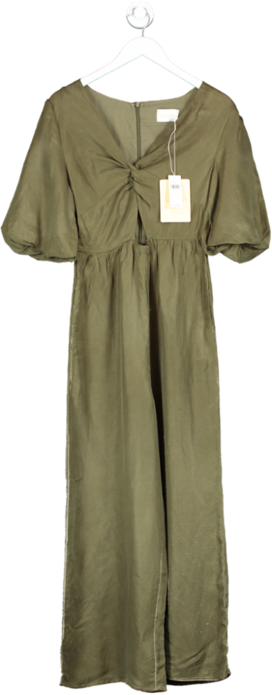 Sancia Olive Green Linen/tencel Blend Jumpsuit Bnwt UK S