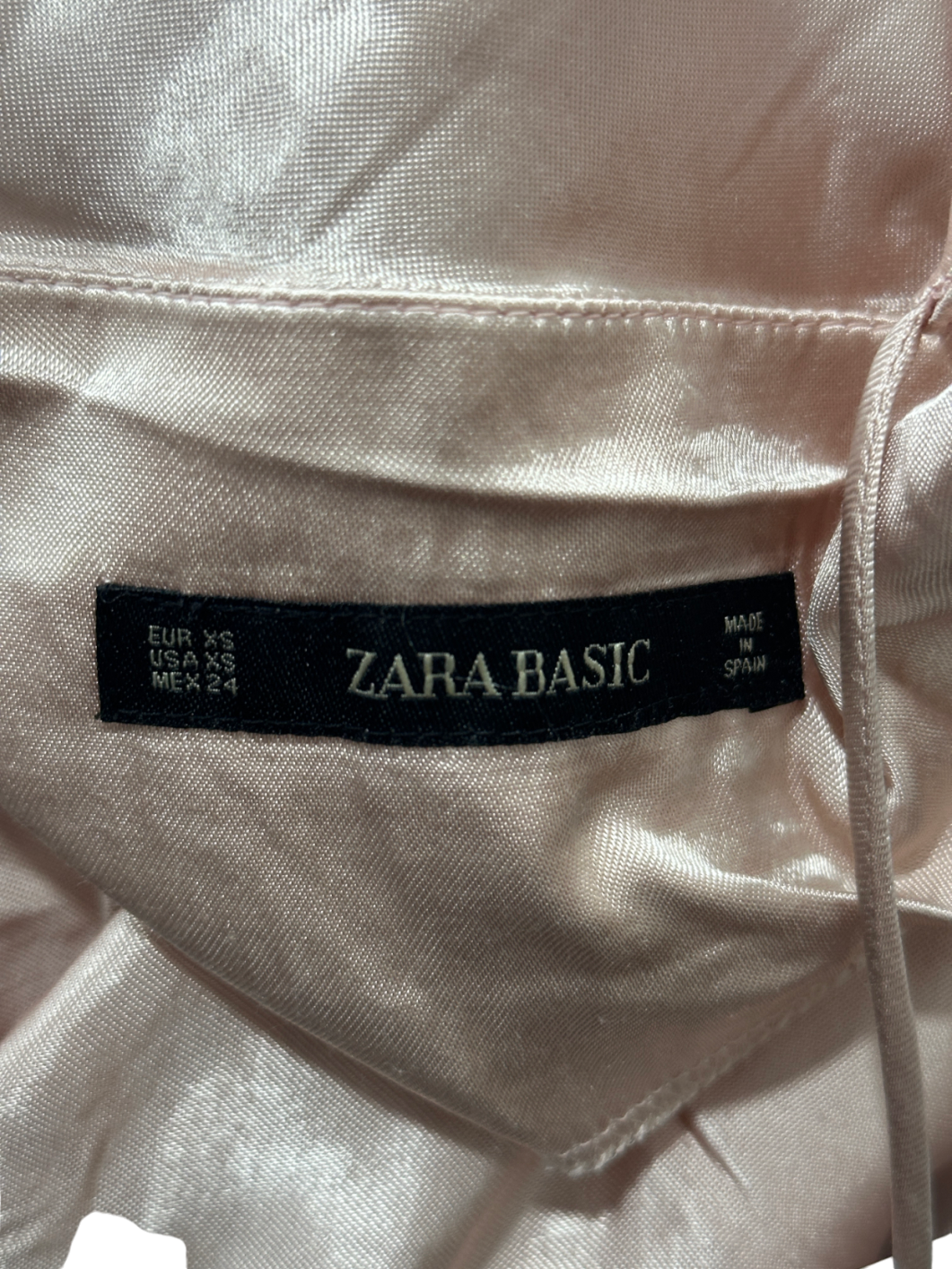 Zara Basic Pink Satin Slip Dress XS