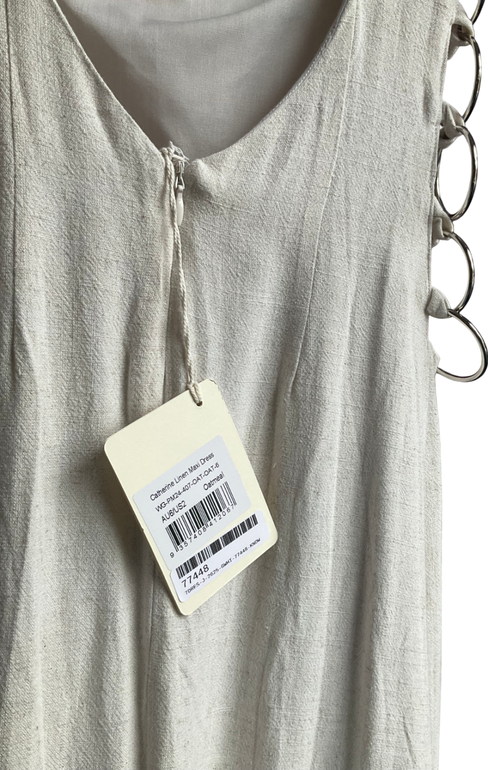 Peppermayo Beige Catherine Linen Maxi Dress UK 6