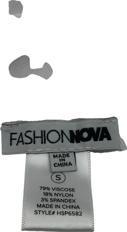 Fashion Nova White Boss Shorts UK S