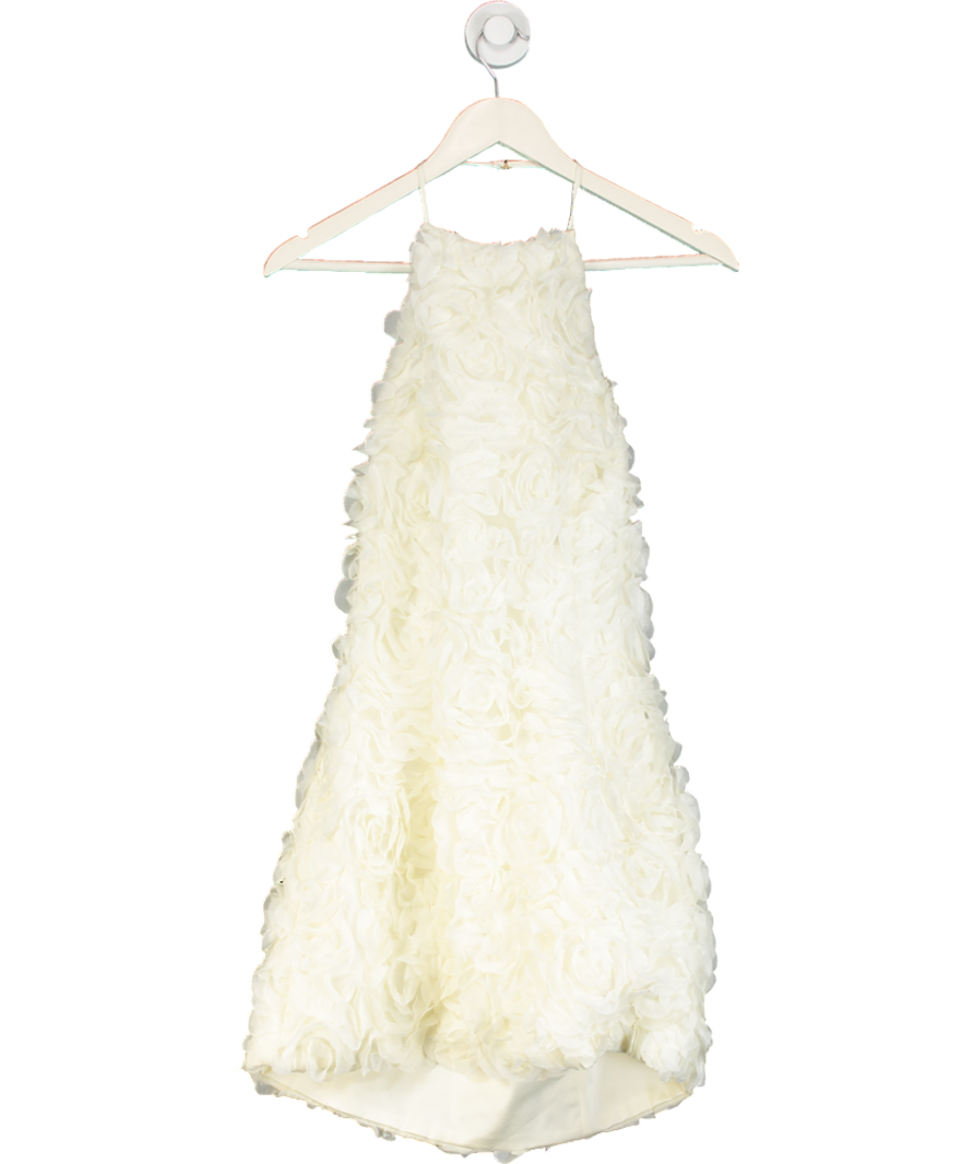 Oh Polly Cream 3d Floral-applique Halter Neck Mini Dress UK 12