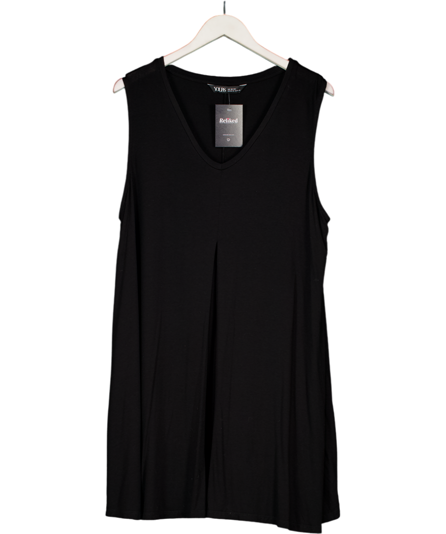 Yours Black Curve Swing Vest Top UK 24
