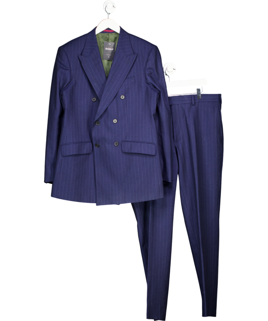 Charles Tyrwhitt Blue Stripe Suit Jacket And Trousers UK 40" CHEST