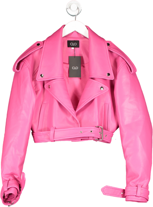 CLO Pink Rebelle Short Bomber Jacket Uk 6-8 UK 8