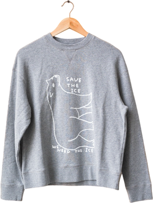 SUNSPEL X David Shrigley Grey  Polar Bear Sweatshirt UK XXS
