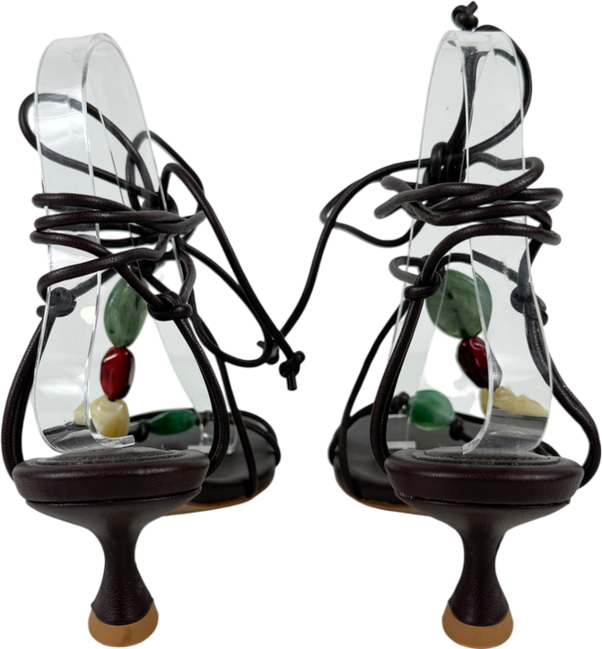 H&M Brown Kitten-heeled Strappy Sandals UK 5 EU 38