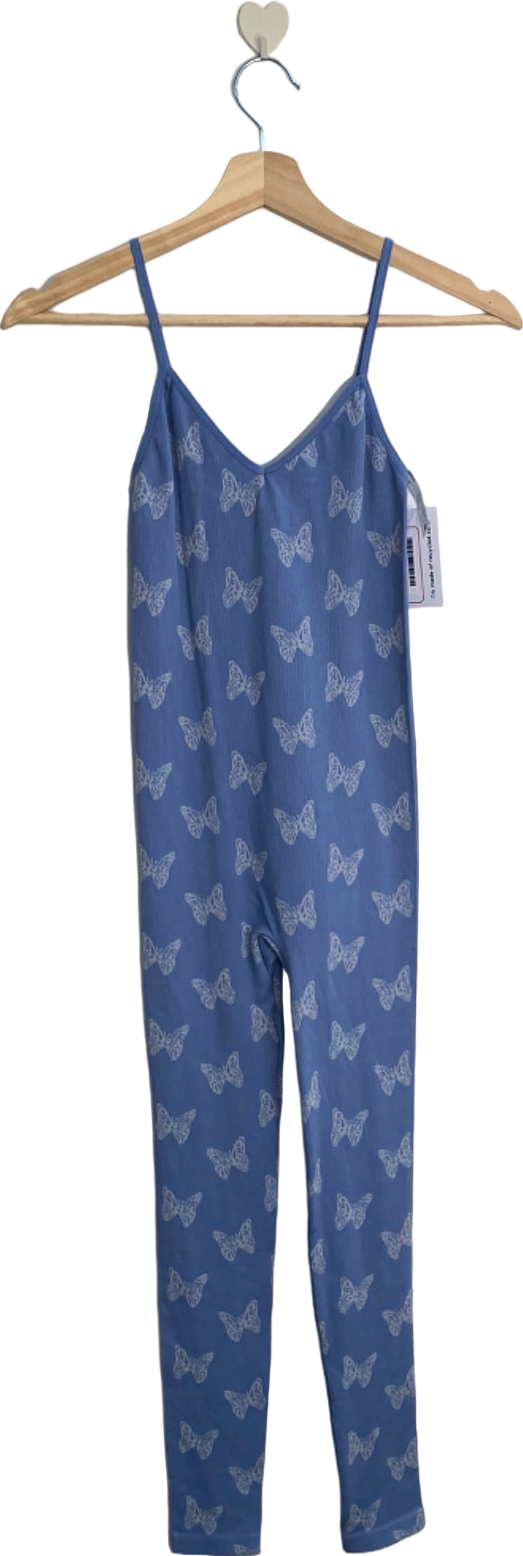 ANWND Blue Butterfly Print Jumpsuit S/M