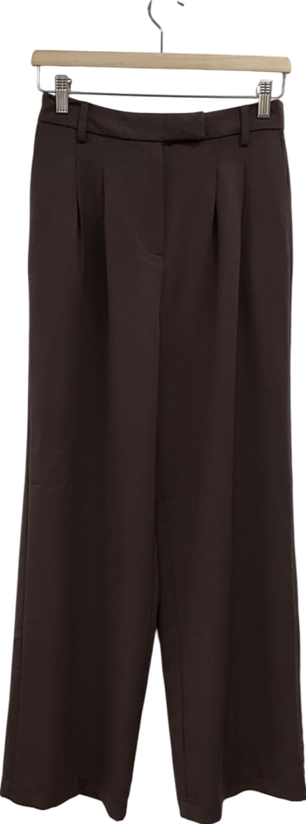 New Look Dark Brown Wide Leg Trousers UK 8